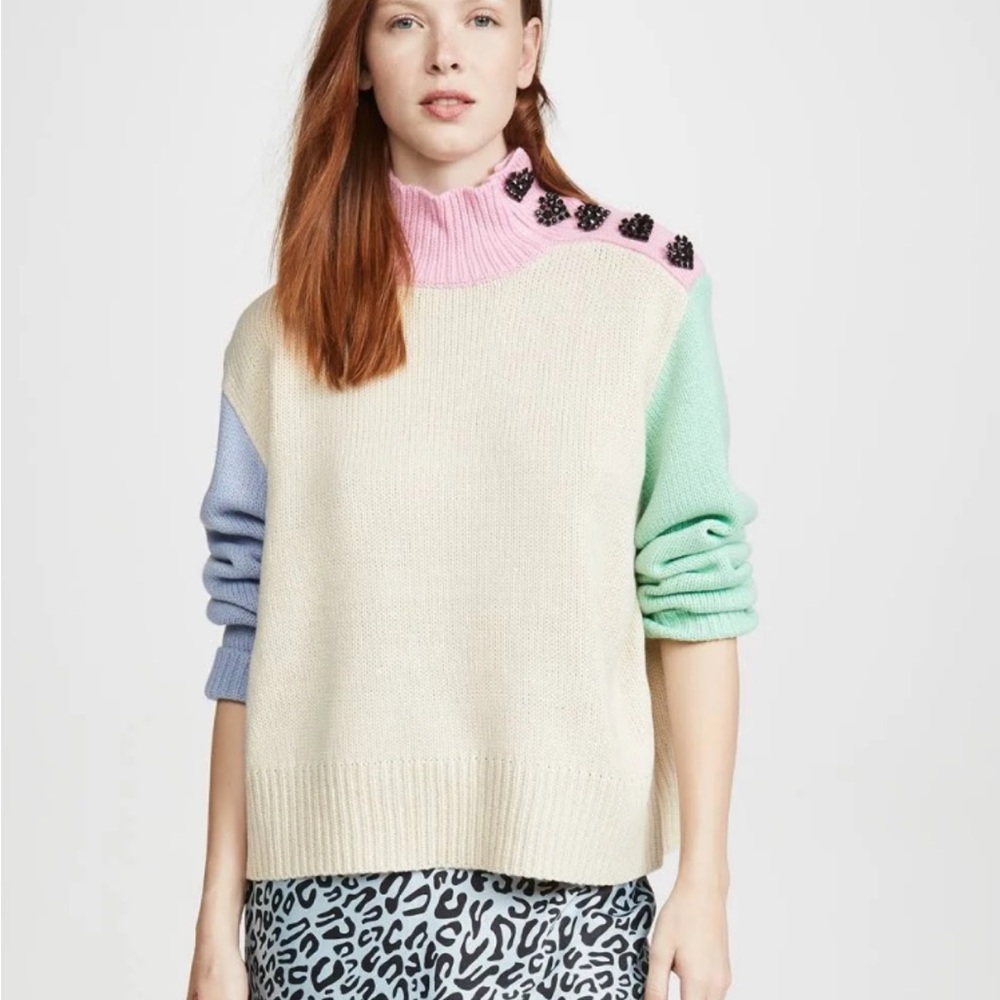 💛 Olivia Rubin Lyla Oversized Colorblock Sweater 🩷